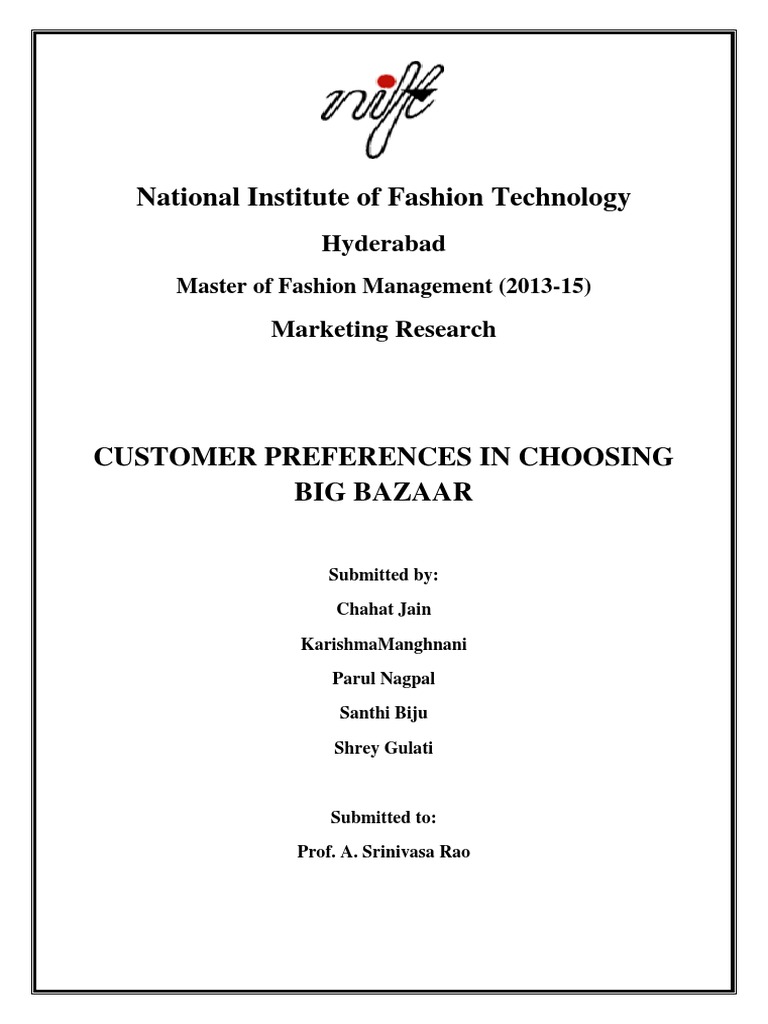 Big Bazaar Marketing Research | Download Free PDF | Retail | Business