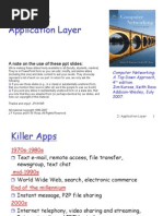 Application Layer: A Note On The Use of These PPT Slides