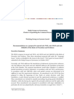 Recommendation On A Proposal To Amend Rule 76 (3), Rule 101 (3) and Rule 144 (2) (B) of The Rules of Procedure and Evidence