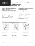 Writing Equations in Slope Intercept Form