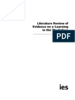Literature Review of Evidence On E-Learning in The Workplace