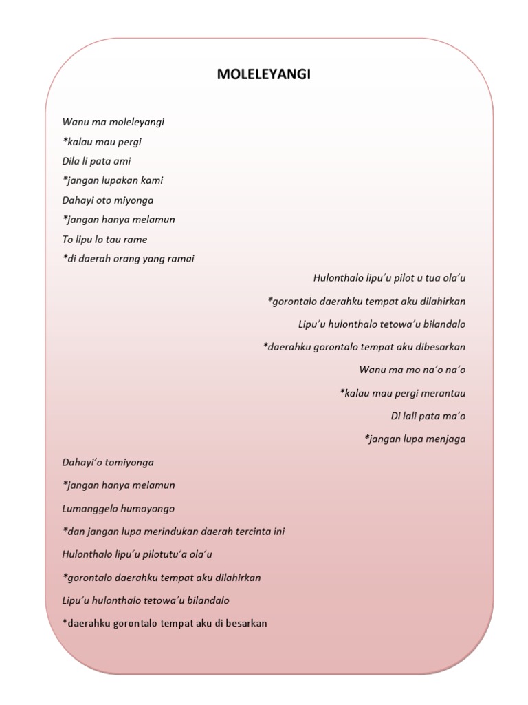 Lagu Daerah Gorontalo Pdf