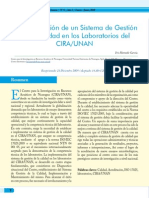 Implementación de Un Sistema de Gestión de La Calidad en Los Laboratorios