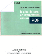 J.-f. ROZAN - La Prise de Notes en Interprétation Consecutive
