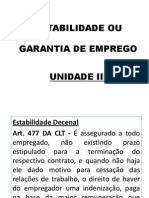 Unidade III - Estabilidade Ou Garantia de Emprego