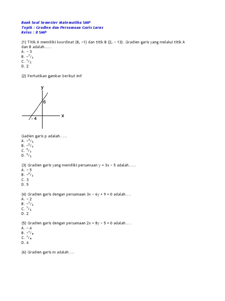 Soal Mtk Kls 8