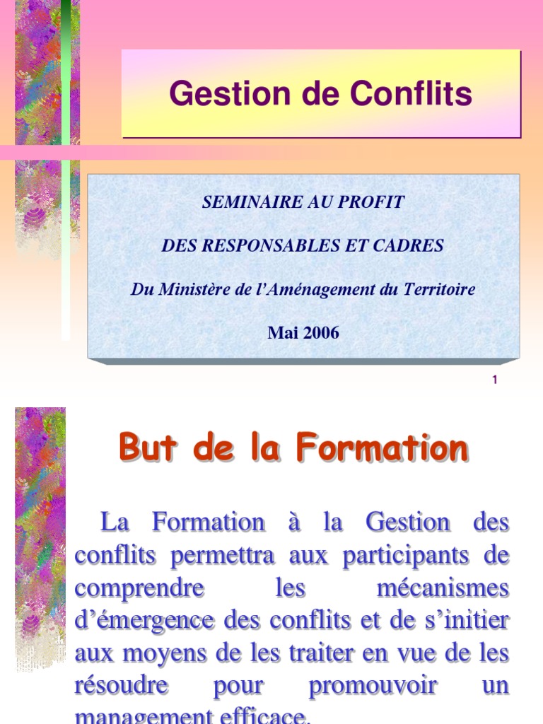 Formation à la Gestion des Conflits | PDF | Direction | Ressources humaines