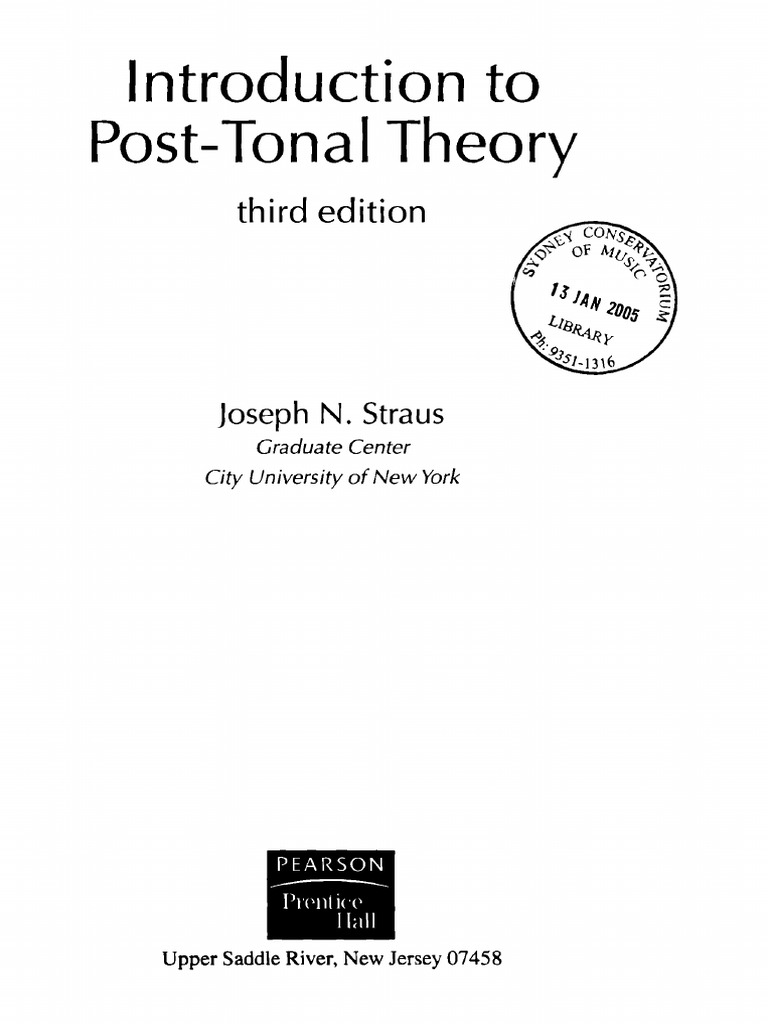 Introduction To Post Tonal Theory PDF