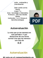 Presentación1 Fabian Camilo Correa EVALUACION, HETEREOEVALUACION Y AUTO EVALUACION