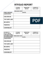 Portfolio Report: Listening Grammar Vocabulary Reading Writing E-Booklet