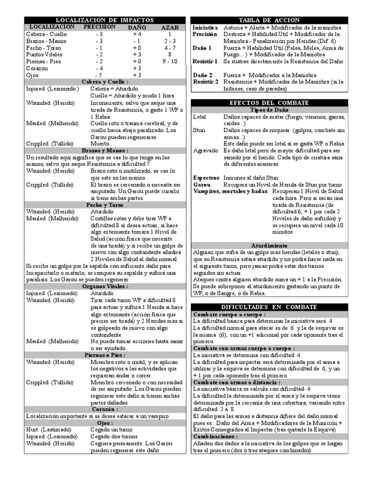 Tablas Basicas de Vampiro 2 PDF Thriller y crimen Naturaleza