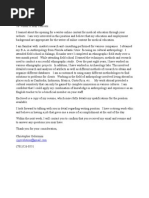 Research Assistant Cover Letter