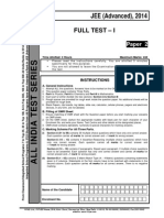 JEE Advanced Full Test I Paper 2