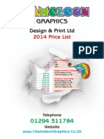 Chameleon Printing Price List