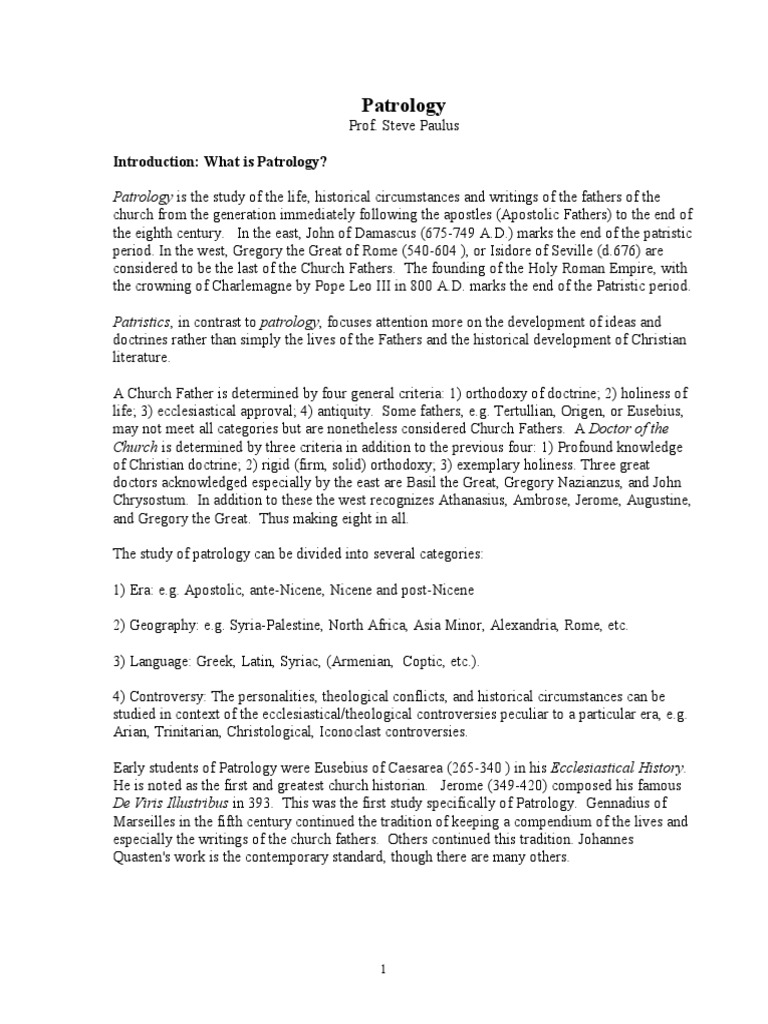 Understanding Patrology and Its Importance | PDF | Church Fathers | Origen