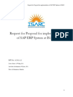 Request for Proposal for Implementation of SAP ERP System at ISARC
