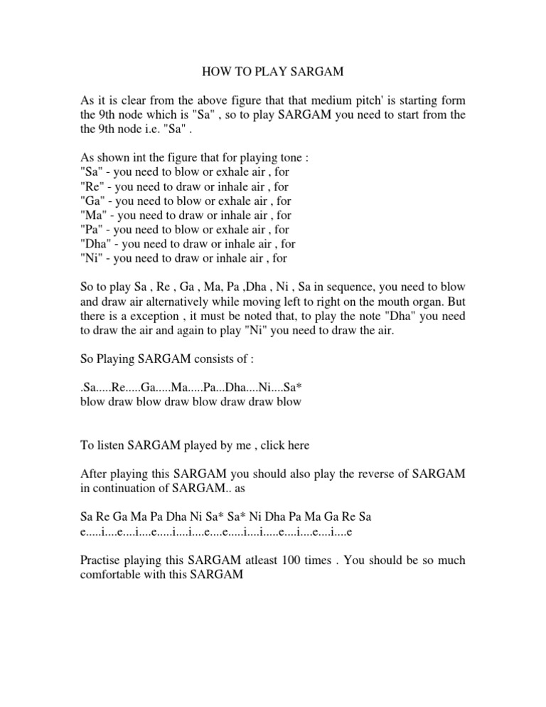 How To Play Sargam Pdf