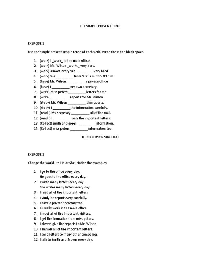 Simple present tense paragraph pdf picture