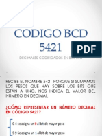 Código BCD 5421: representación de números decimales en binario ponderado