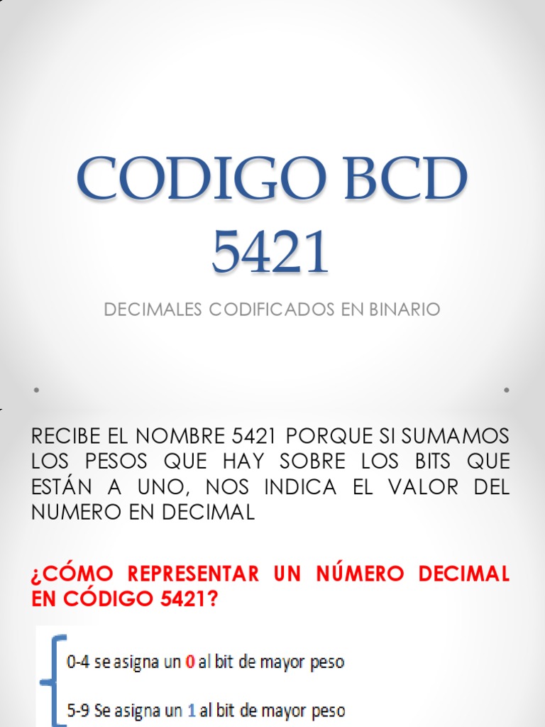 Código BCD 5421: Conversión y Aplicaciones | PDF