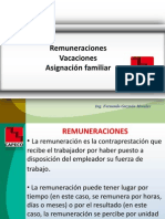 Remuneraciones - Vacaciones - Asignación Familiar