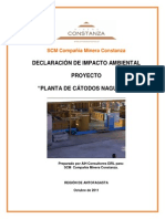 Declaración de Impacto Ambiental para Planta de Cátodos Naguayan