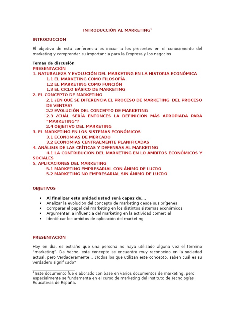 Introduccion Al Marketing 1 | PDF | Marketing | Oferta y demanda