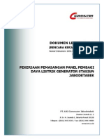 RKS Pekerjaan Pemasangan Panel Pembagi Daya Listrik Generator Stasiun Jabobetabek PDF