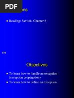 Exceptions: Reading: Savitch, Chapter 8