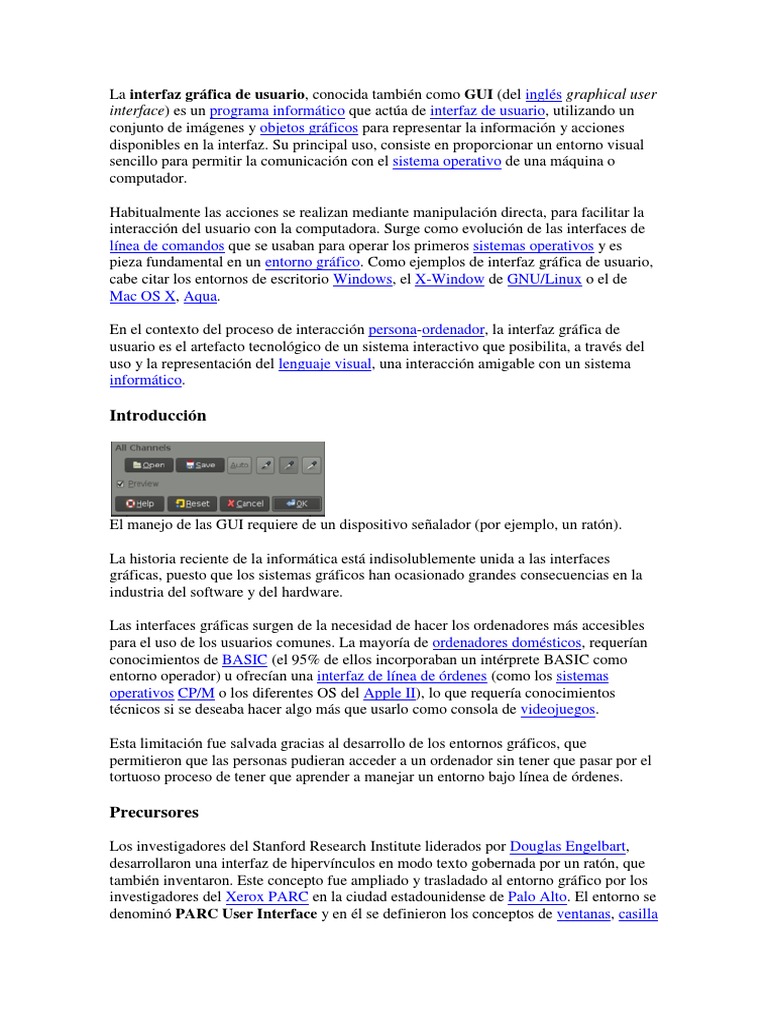 La Interfaz Gráfica de Usuario | PDF | Interfaces gráficas de usuario ...