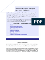Elements of A Research Proposal and Report