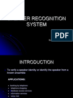 Speaker Recognition System: by Divya V