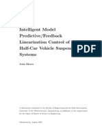 Intelligent Model Predictive Feedback Linearization Control of Half-Car Vehicle Suspension Systems