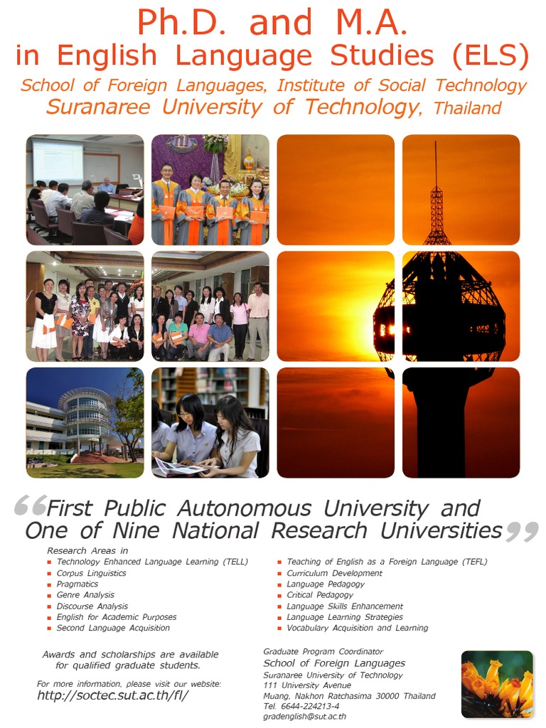 Graduate Programs in English Studies at SUT | PDF