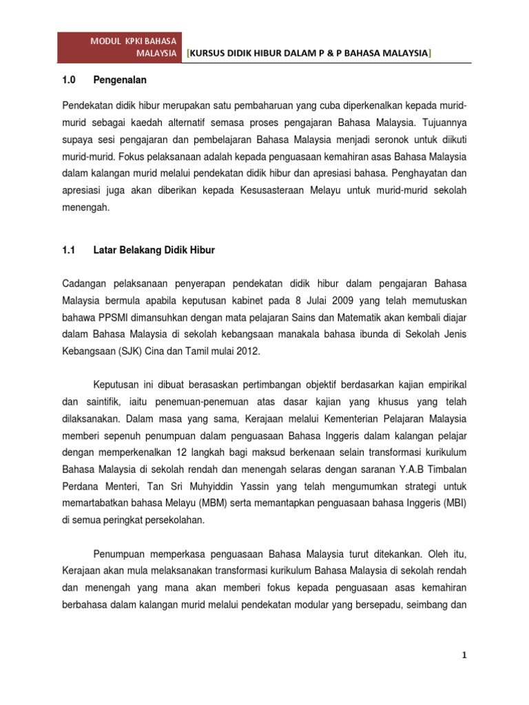 Modul Didik Hibur | PDF