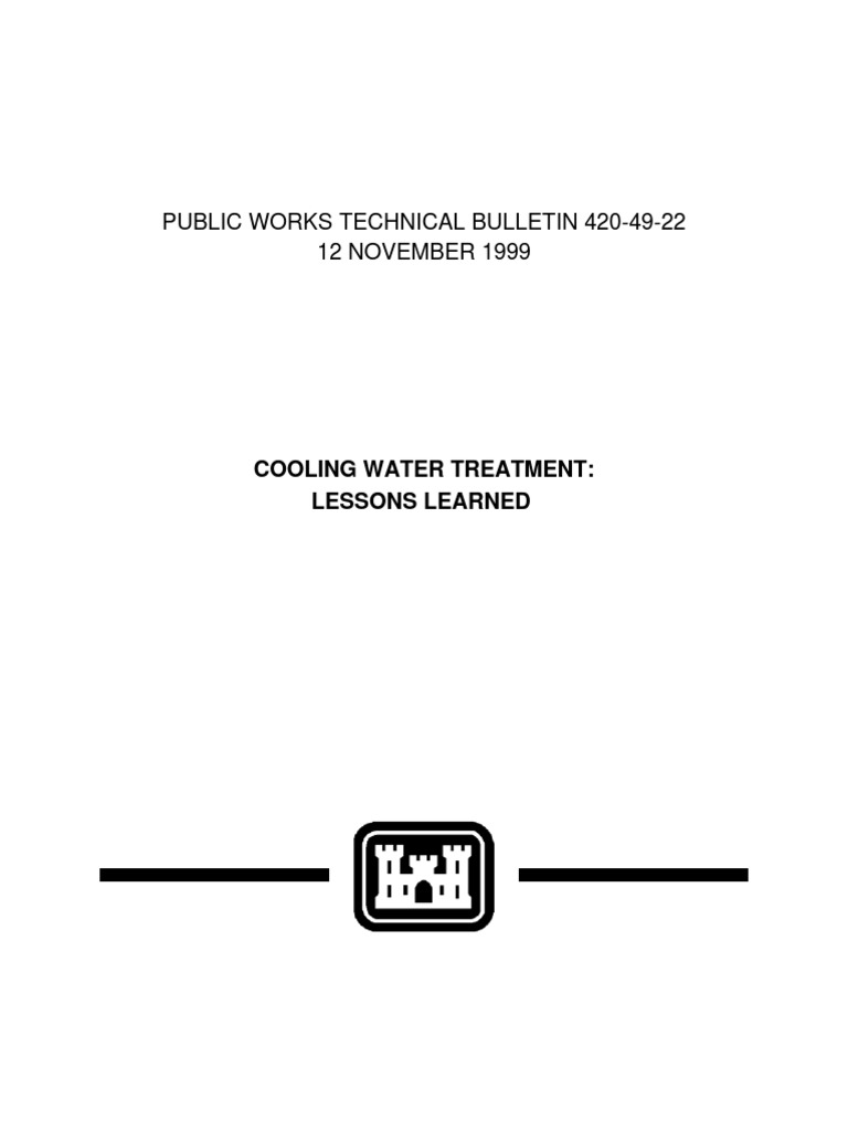 Cooling Water Treatment and Lessons Learned PDF Disinfectant Water