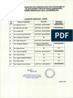 Selected Candidates for PhD Admission