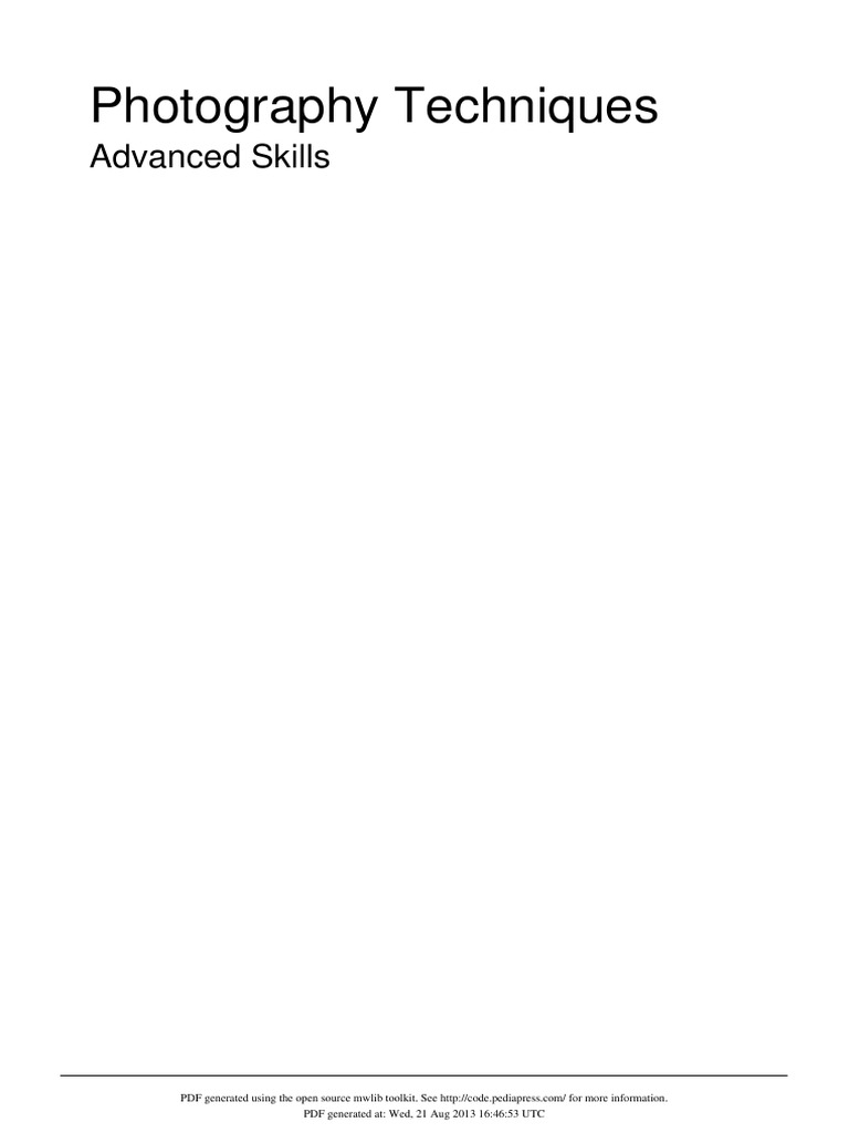 Photography Techniques (Advanced) | PDF | High Dynamic Range Imaging ...