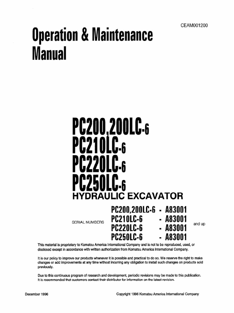 Komatsu Pc200 8 Operation And Maintenance Manual