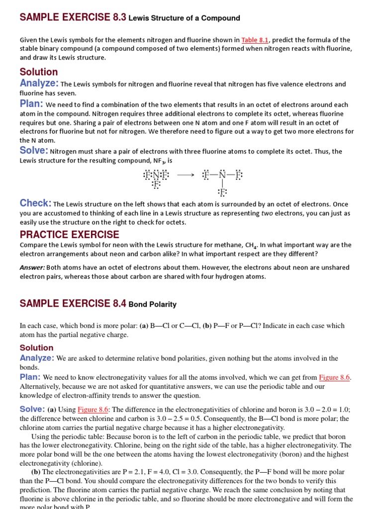 Lewis Structures and Bond Polarity | PDF | Chemical Polarity | Chemical ...