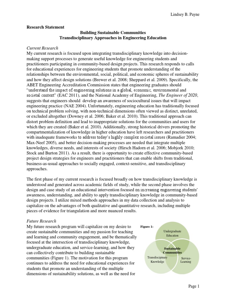 Research Statement Generic 10 2014 | PDF | Service Learning ...