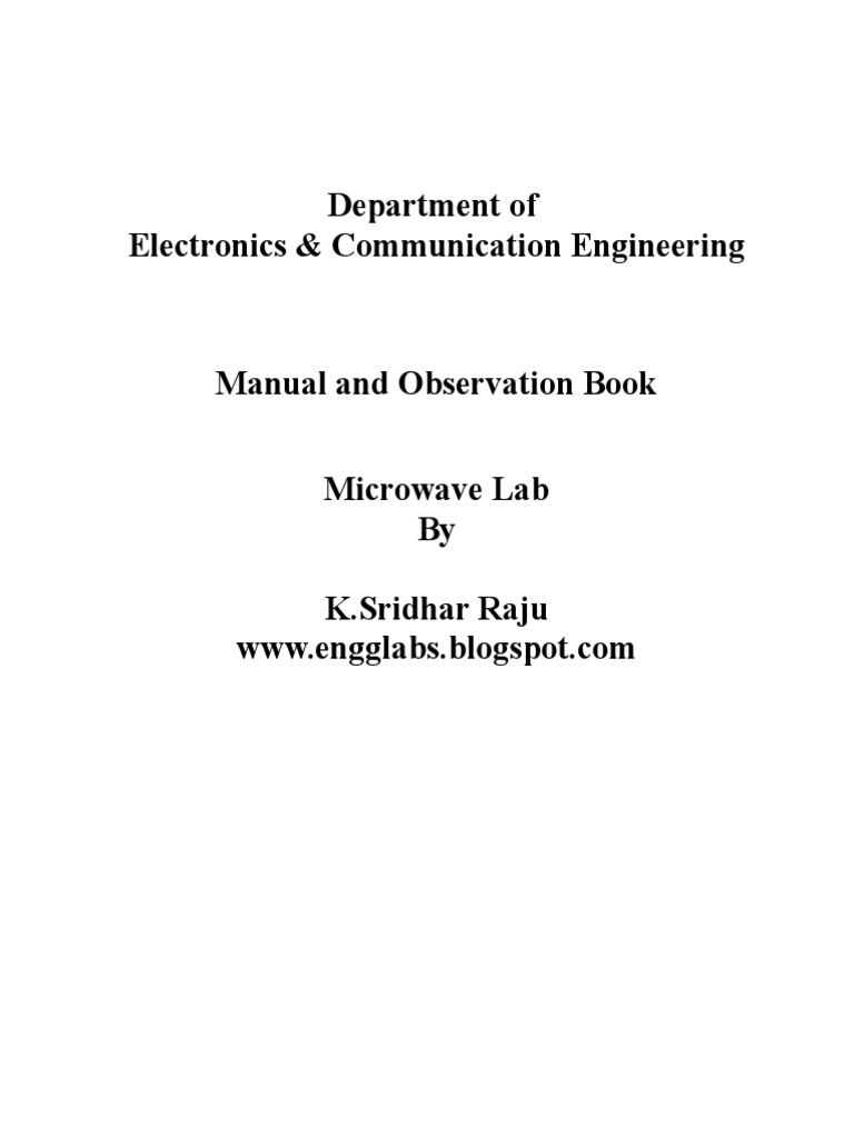 Microwave Lab Manual Power Supply Detector (Radio)