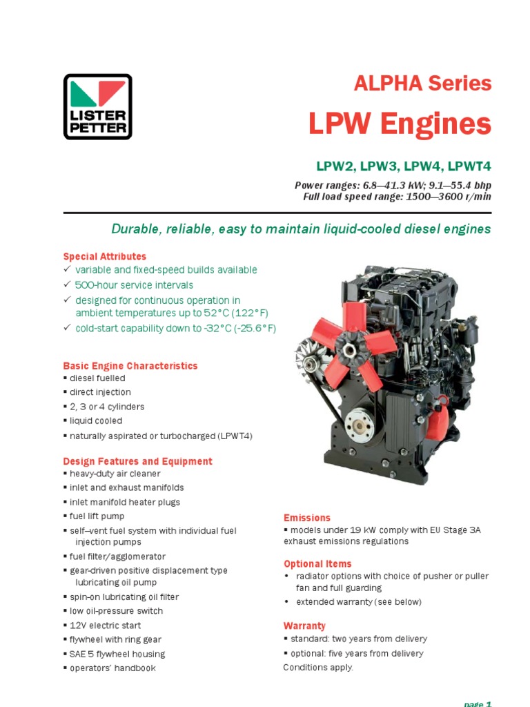 Lister petter engine identification