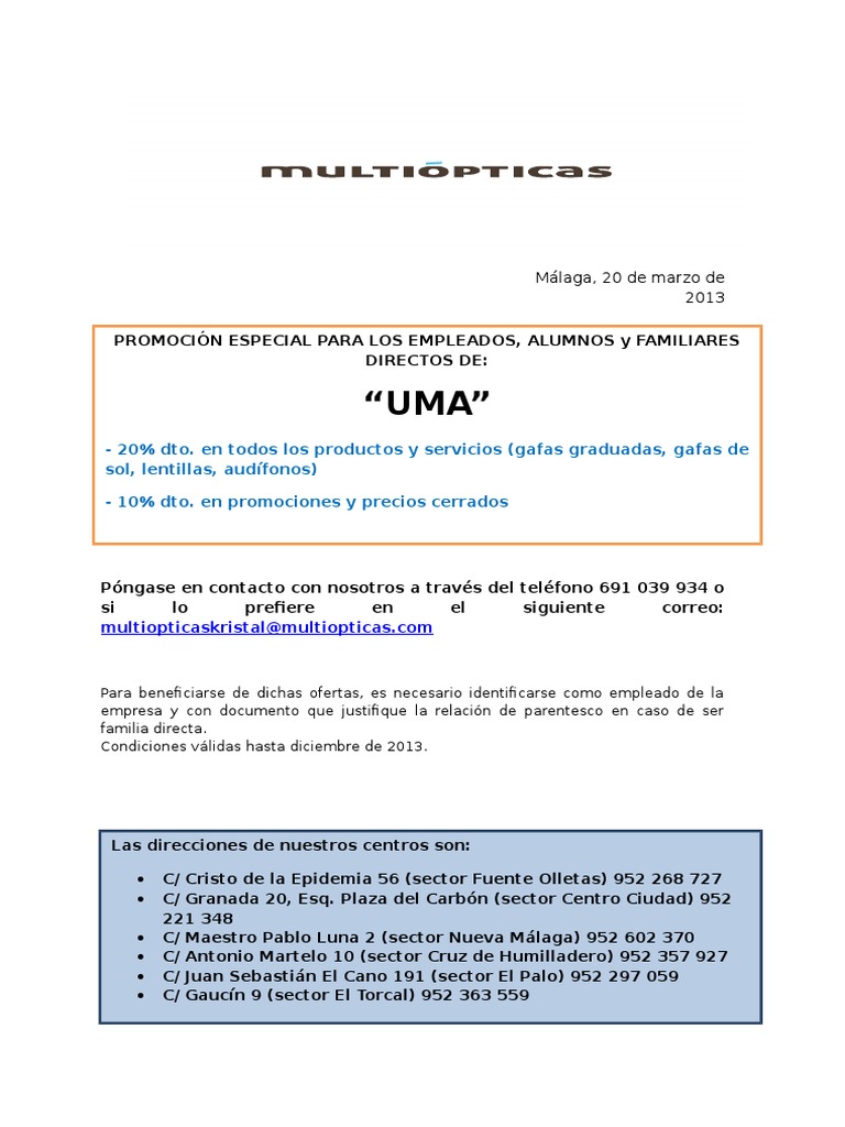 Oferta Multiopticas | PDF
