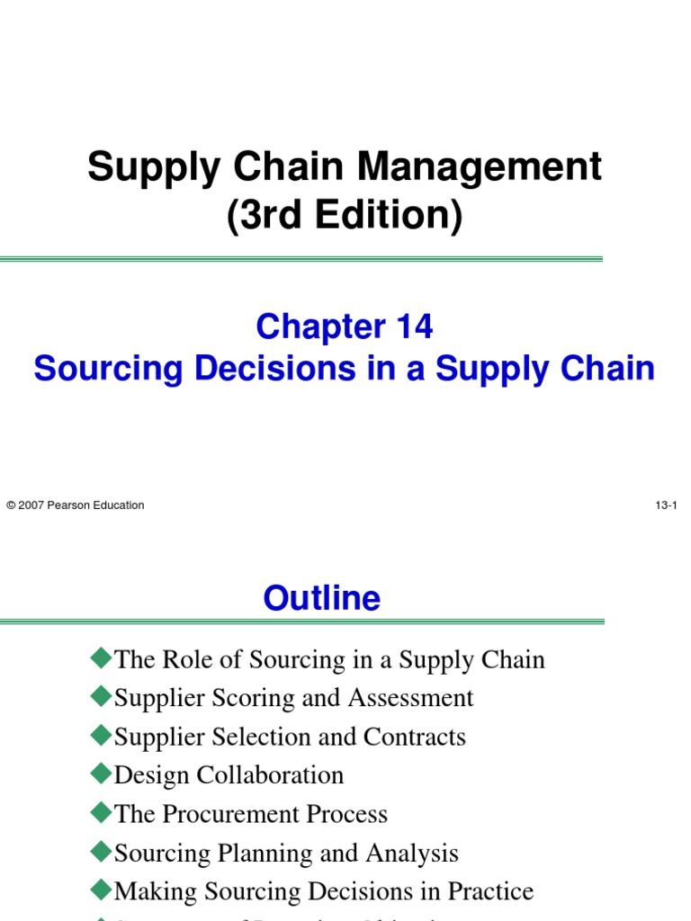 Sourcing Decisions in Supply Chain | PDF | Procurement | Supply Chain