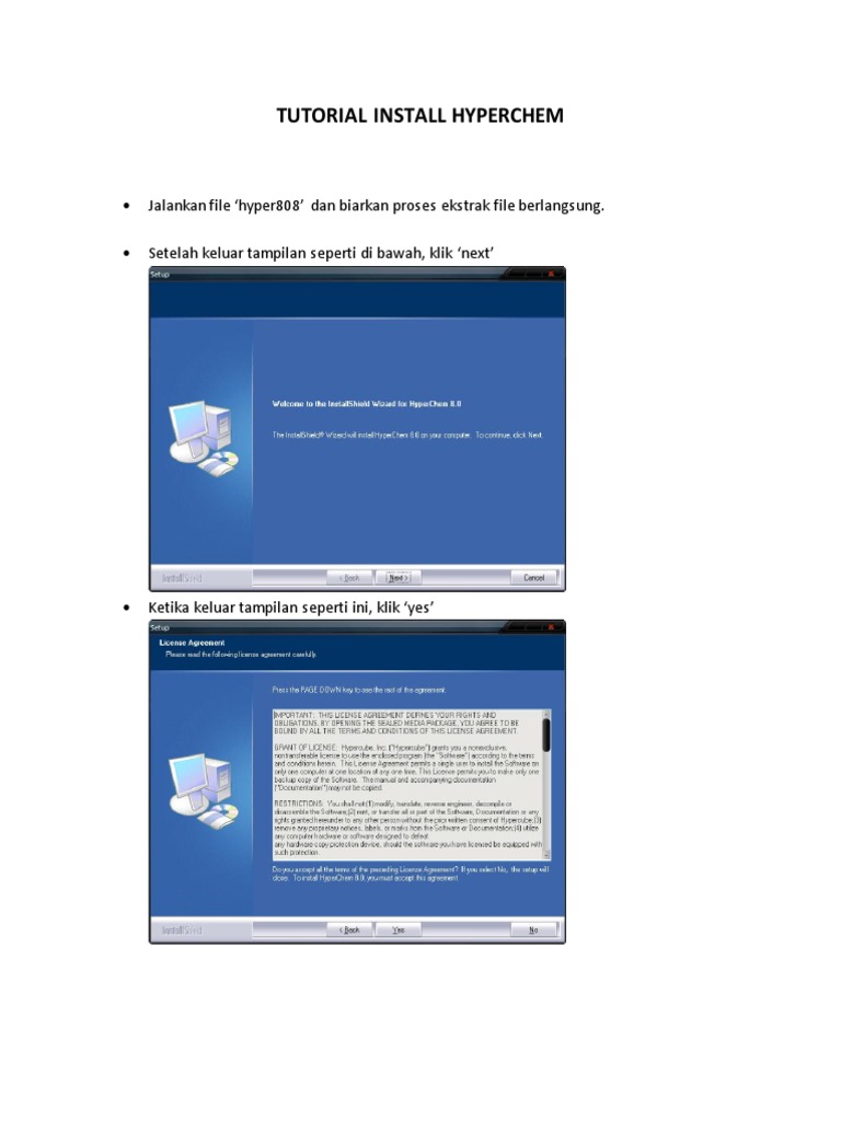 Panduan Instalasi HyperChem 8.0 | PDF | Komputer | Teknologi & Rekayasa