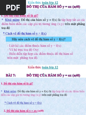 1 đồ Thị Của Ham Số La Gi Tập Hợp Tất Cả Cac điểm Biểu Diễn Cac Cặp Gia Trị Tương ứng X Y