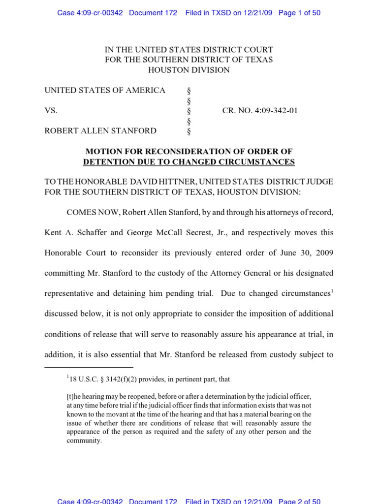 MTN For Reconsideration of Detention Order PDF Bail Remand (Detention)
