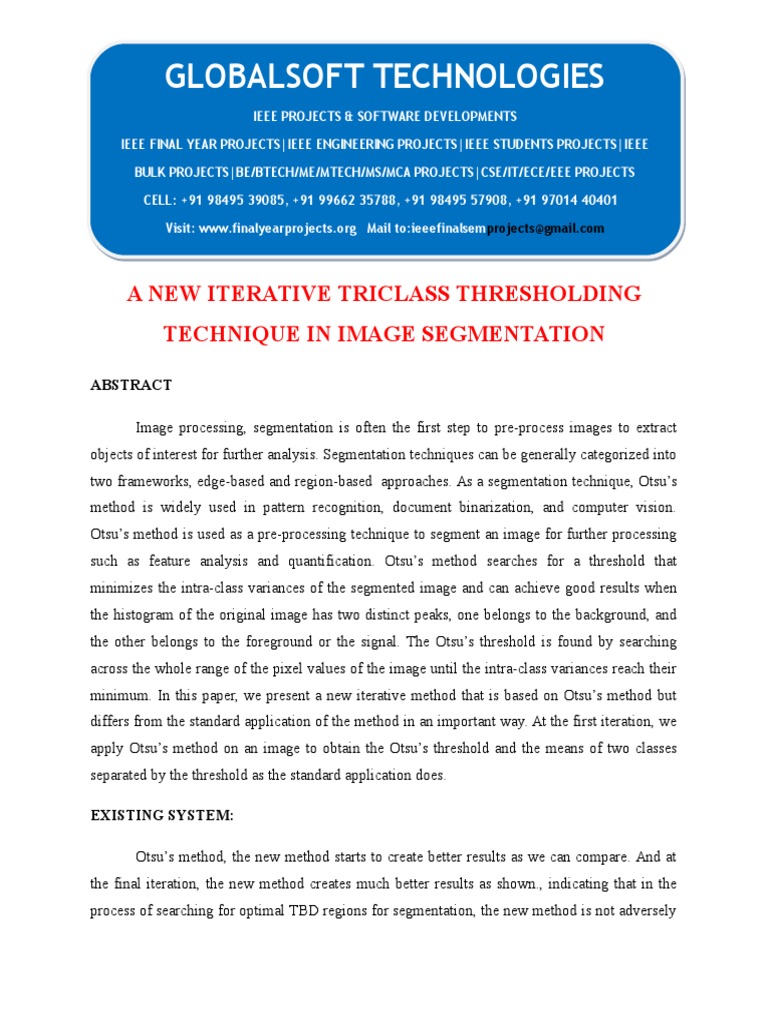 IEEE 2014 .NET/JAVA IMAGE PROCESSING PROJECT A New Iterative Triclass ...