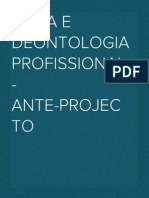 Ética e Deontologia Profissional - Ante-projecto 